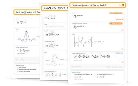 Limit results with plots, series expansions and answers