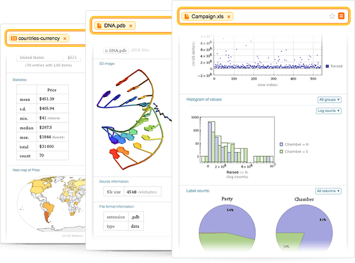 Data, image, and file query results